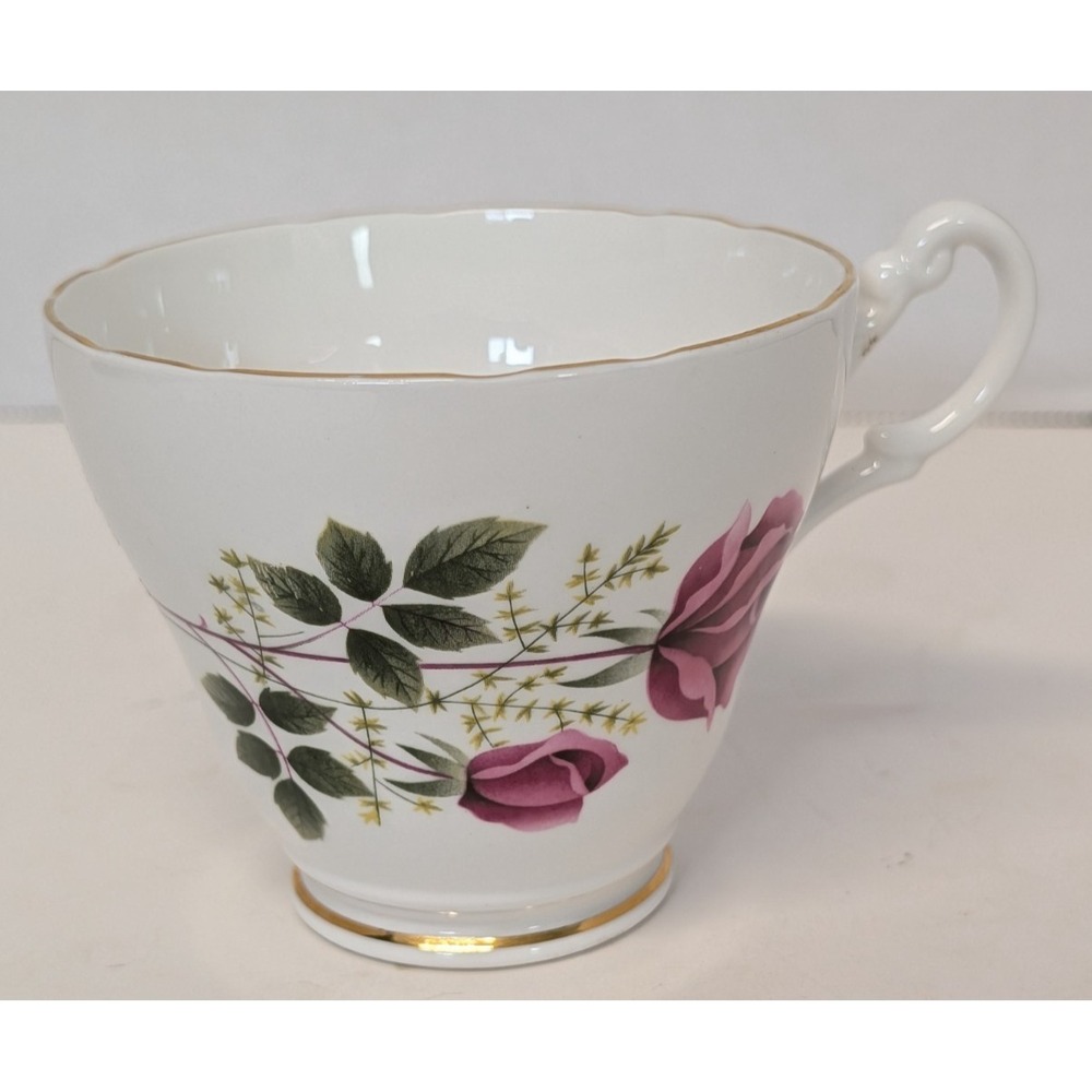 Royal Ascot Bone China Teacup Pink Roses Made In England Gold Rim